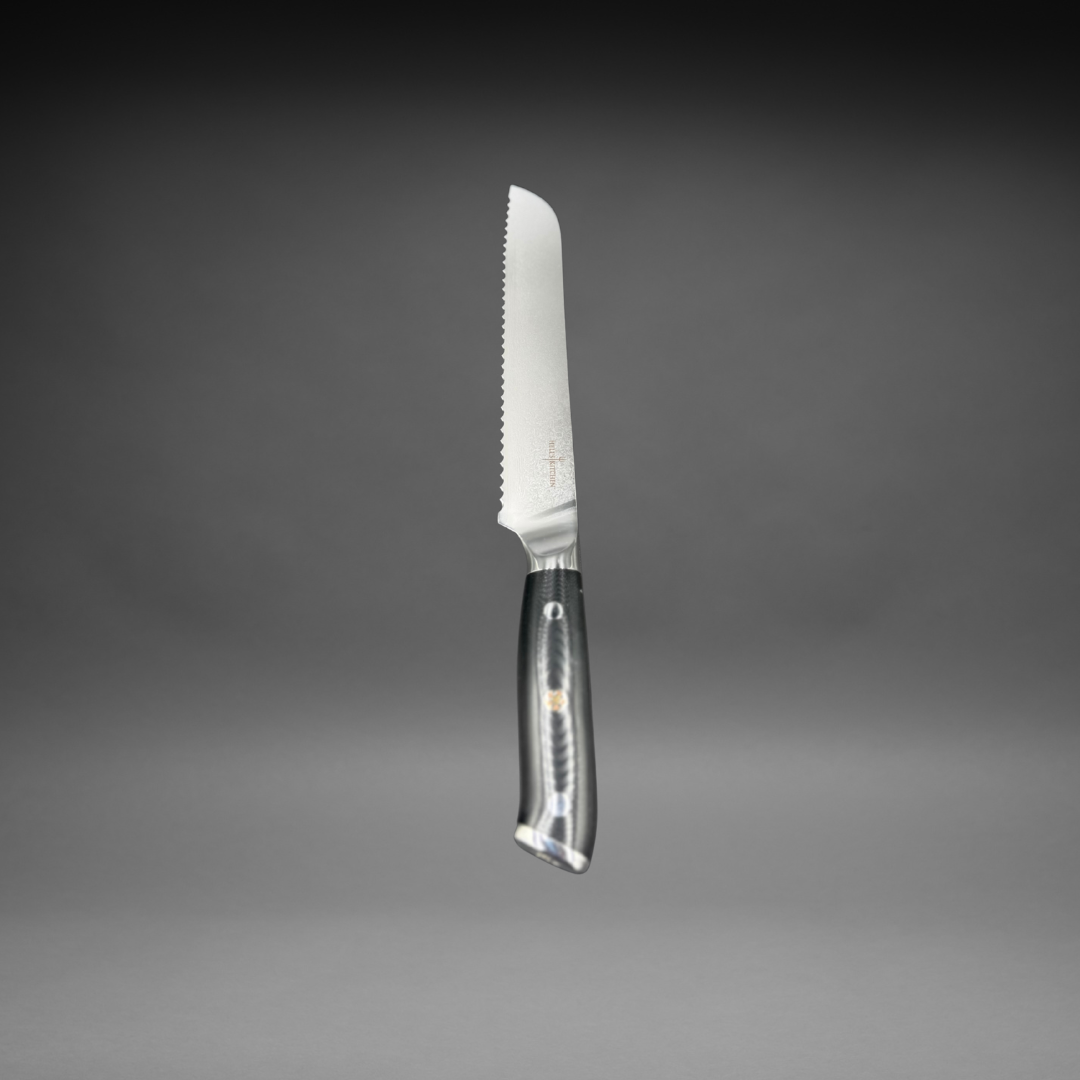 Damascus Steel Serrated Knife, 8"