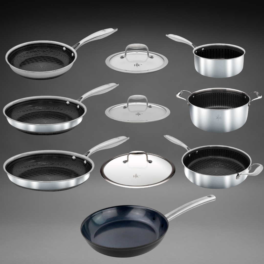 The Kitchen Lineup: 10-Piece Hybrid + Forged Steel Set