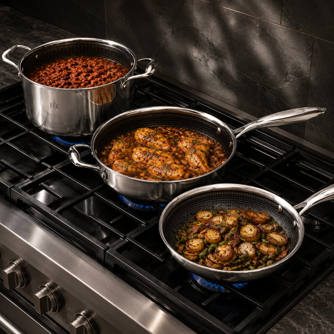 ALL DAY Pans + Knives Set: 30 PC