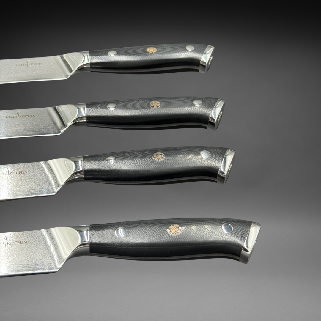 Damascus Steel Steak Knife Set, 4 Pc