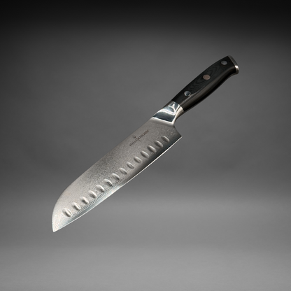 Damascus Steel Santoku Knife, 7"