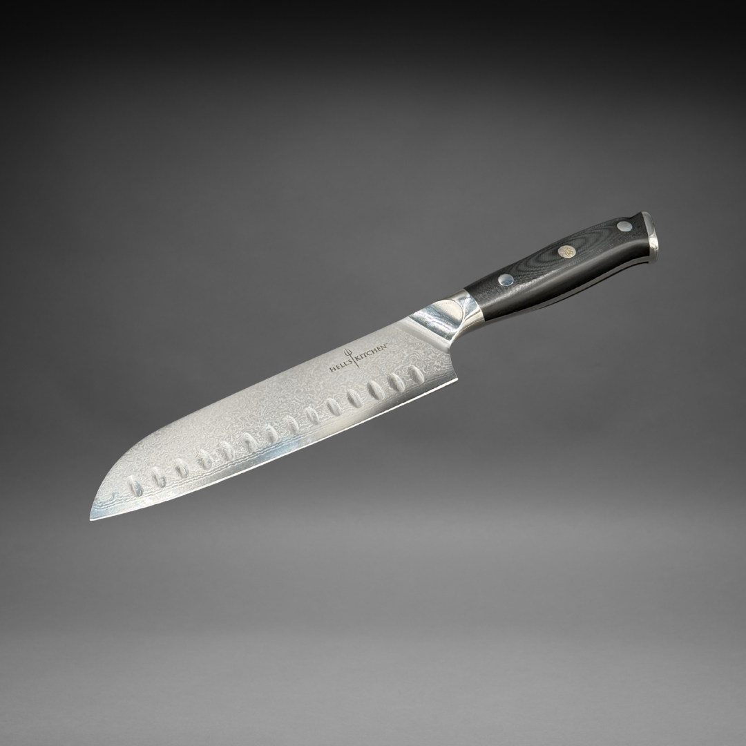 Damascus Steel Santoku Knife, 7"