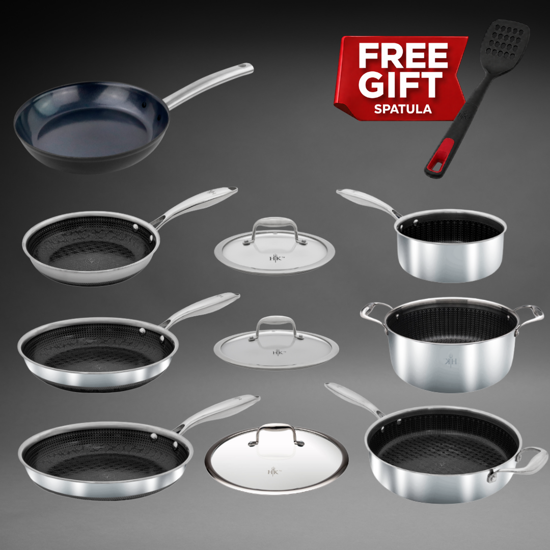 The Kitchen Lineup: 10-Piece Hybrid + Forged Steel Set
