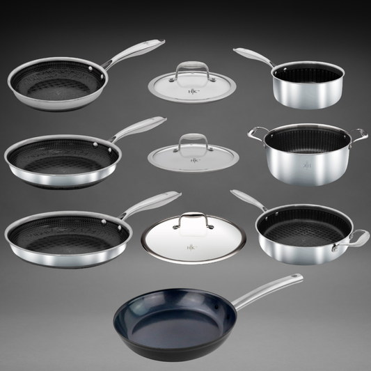 The Kitchen Lineup: 10-Piece Hybrid + Forged Steel Set