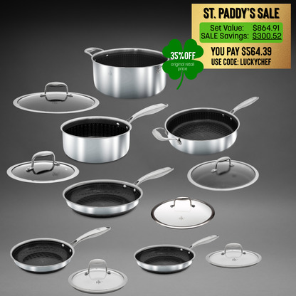12 Piece Hybrid Ultimate Pots and Pans Set