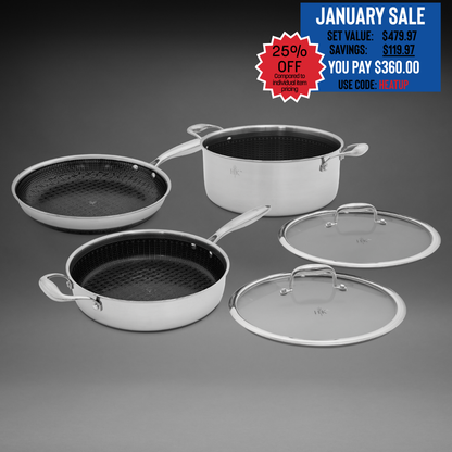 PFAS-Free Hybrid 5 Piece Cookware Set