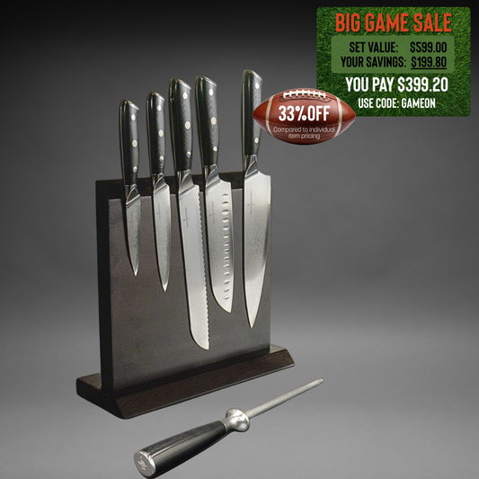 Damascus Steel 7 Piece Complete Knife Set