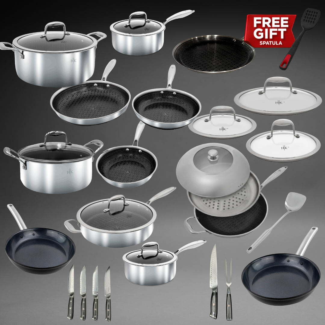 ALL DAY Pans + Knives Set: 30 PC