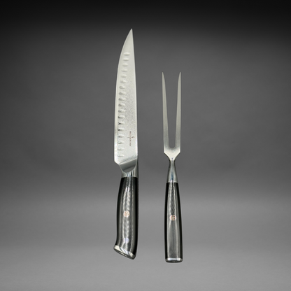 Damascus Steel Carving Set, 2 Pc