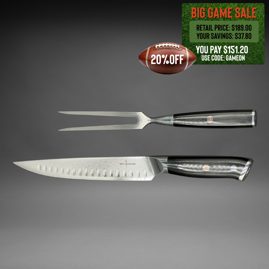 Damascus Steel Carving Set, 2 Pc