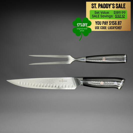 Damascus Steel Carving Set, 2 Pc