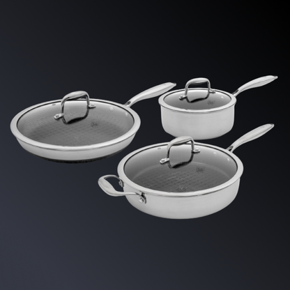 PFAS-Free Hybrid 6 Piece Skillet, Saucepan, Sauté Bundle with Lids