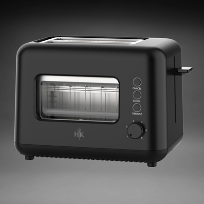 Hell’s Kitchen 2-Slice Glass Toaster - Black