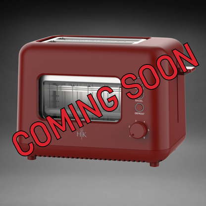 Hell’s Kitchen 2-Slice Glass Toaster - Burgundy