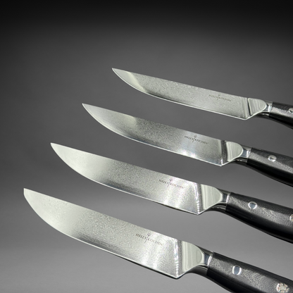 Damascus Steel Steak Knife Set, 4 Pc
