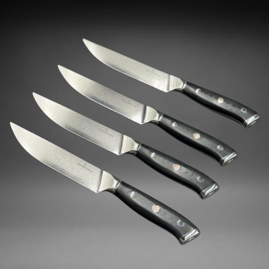 Damascus Steel Steak Knife Set, 4 Pc
