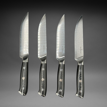 Damascus Steel Steak Knife Set, 4 Pc