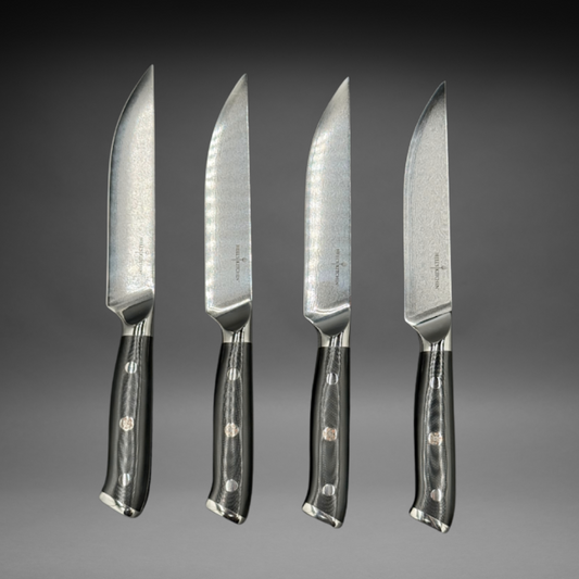 Damascus Steel Steak Knife Set, 4 Pc