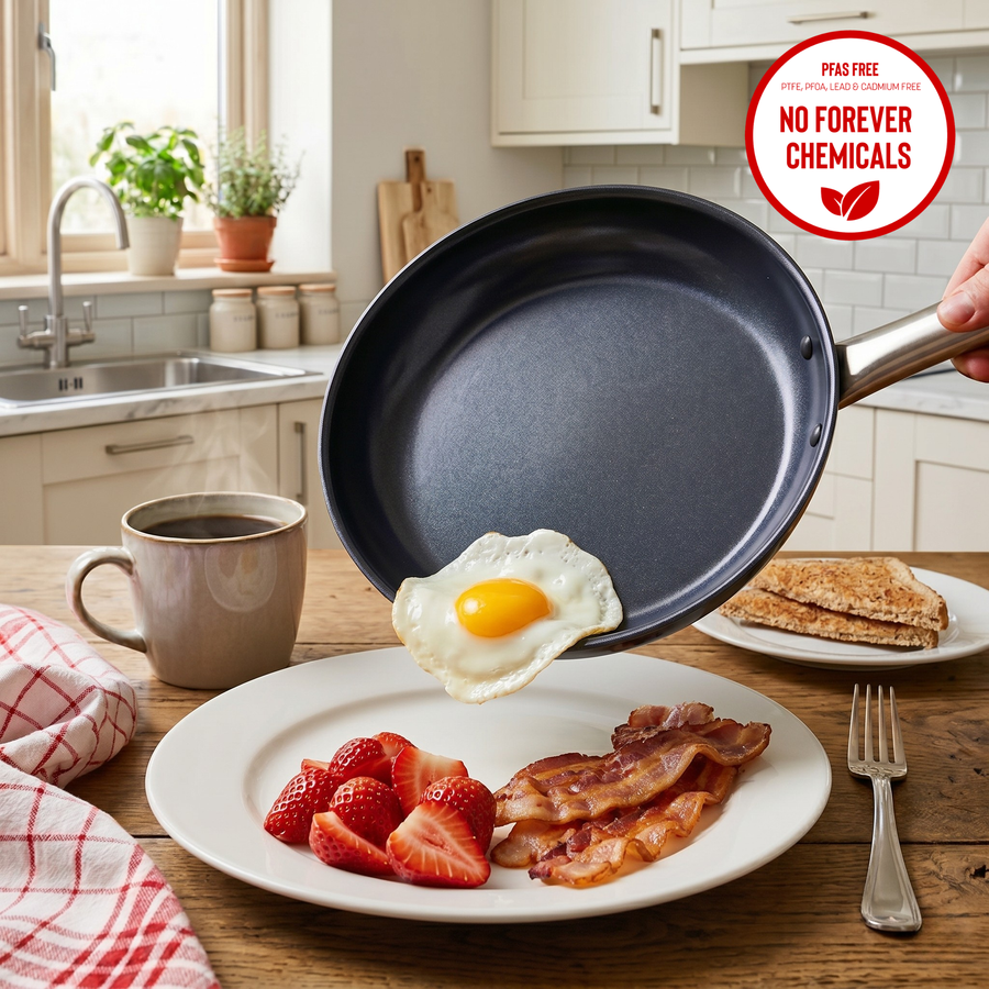 Eggs Slide Out Clean, No Forever Chemicals.