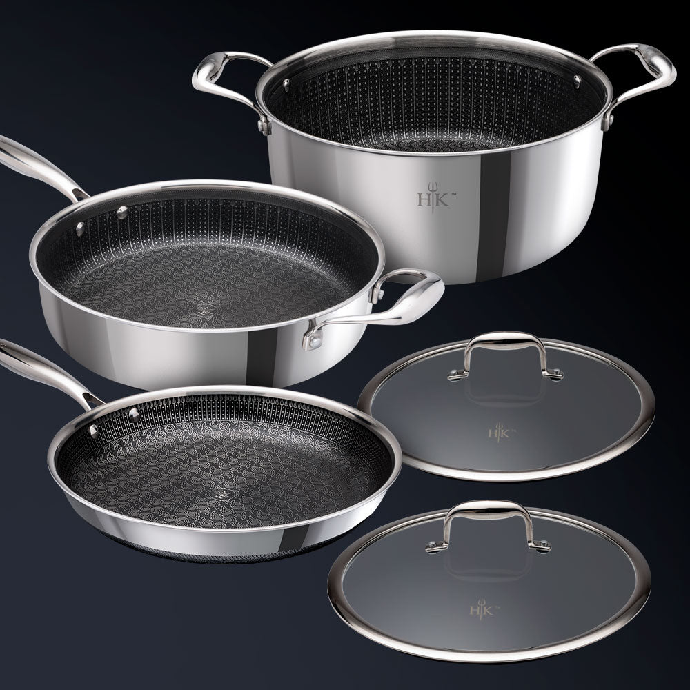 Cookware 5pcs PFAS-Free Hybrid 5 Piece Cookware Set – Hell's Kitchen Store